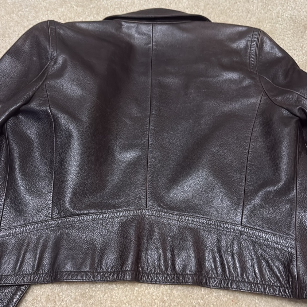 Cropped Leather Jacket - image 5